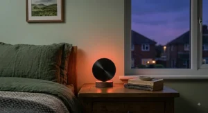 Sleep-aid red glow night light for adults designed to promote restful sleep and preserve night vision.