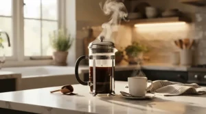 Brewing morning coffee in a London flat using a motion sensor under cabinet light